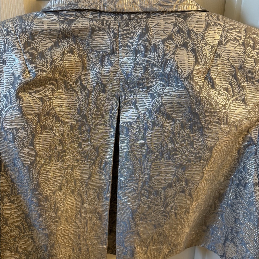 Elegant Silver Brocade Jacket